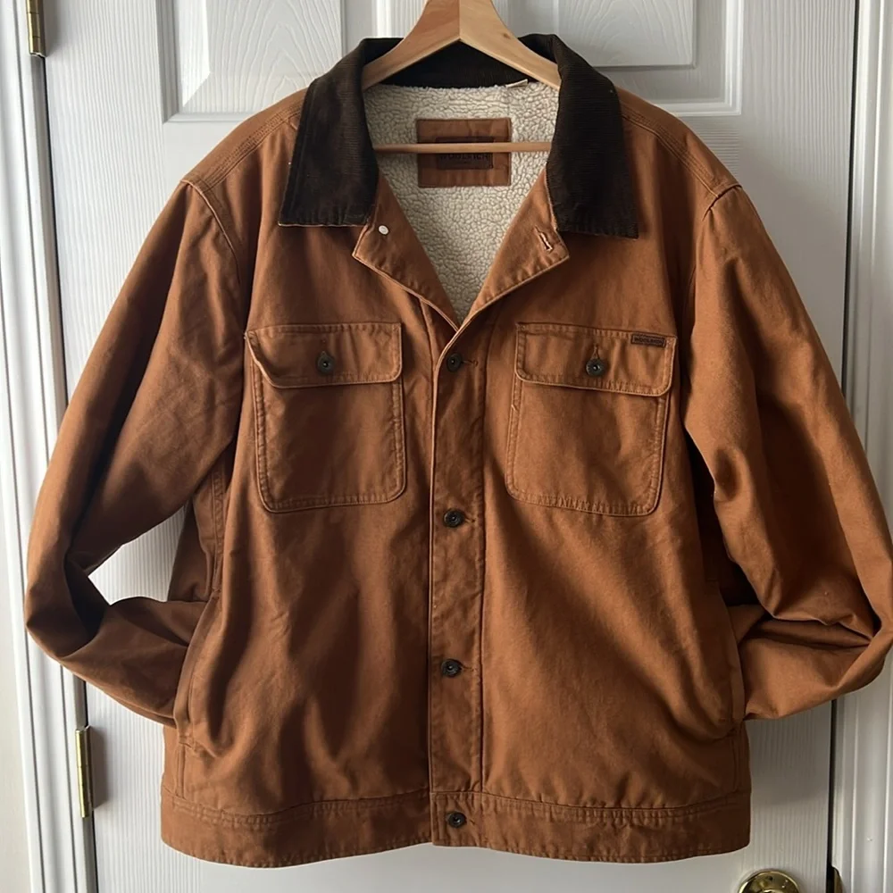 Woolrich Sherpa lined Canvas Trucker Jacket XL - Picture 2 of 13